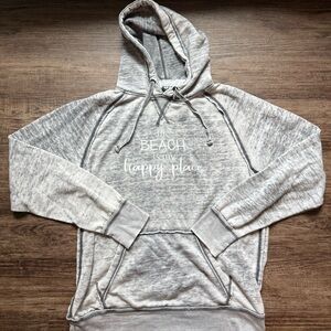 Gray Hoodie with Beach Quote